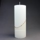 Glitter Line Pillar Candles Ivory & White